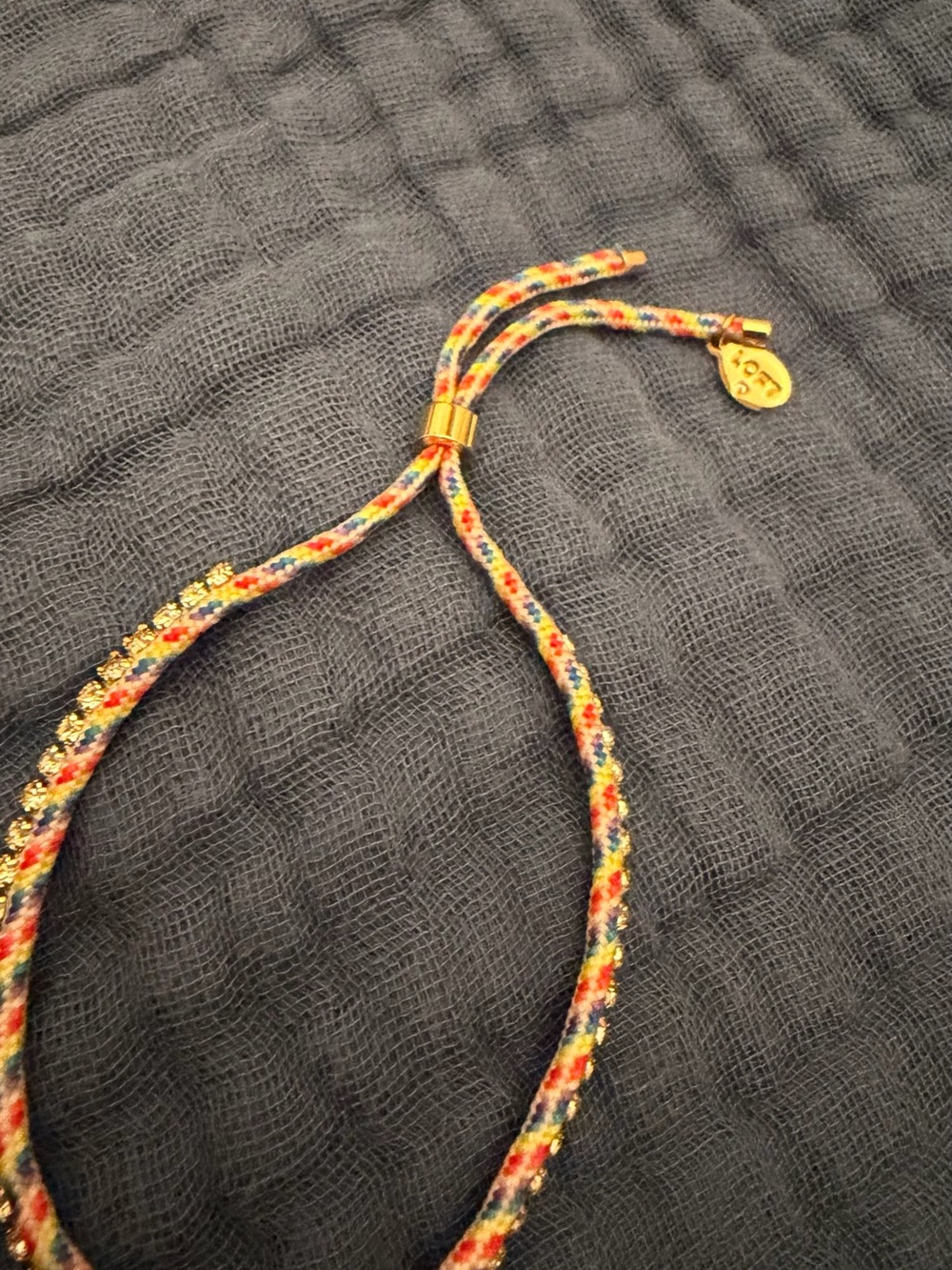 Gold-Accent Multicolor Braided Friendship Bracelet - Unbranded